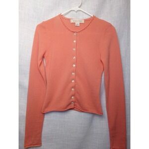 Walter Coral 100% Cashmere Cardigan Quiet Luxury Size Small